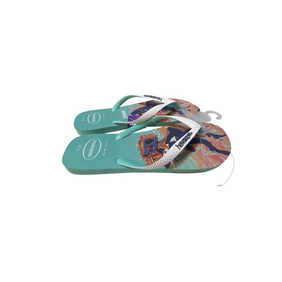 Havaianas Mens Fortnite Flip Flops Sandals Size 13 Aqua Blue Rubber NWT - Picture 3 of 4